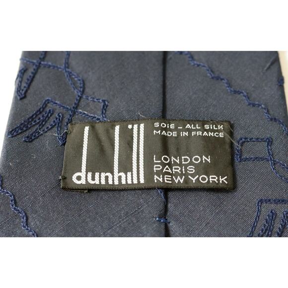 VTG Dunhill France Silk Embroidered Tie Business Casual Party Formalwear Retro - Picture 3 of 16